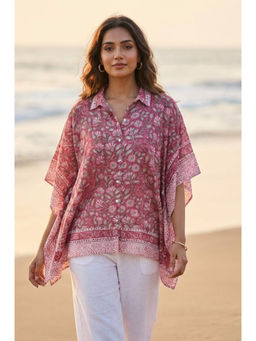 NAVYAS FASHION - Pink Block Printed Kaftan Top