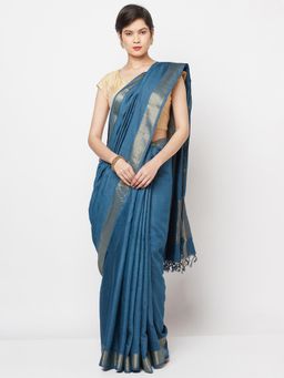 Fabindia - Silk Tussar Loom Woven Saree Without Blouse