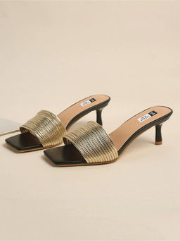 IRUSSH - Women Shimmer Glide Heels Gold