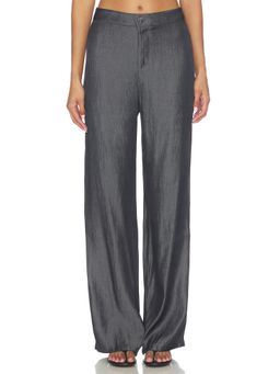 ALL THE WAYS - Temperance Women's Wide-Leg Suiting Palazzo Pants Navy Blue