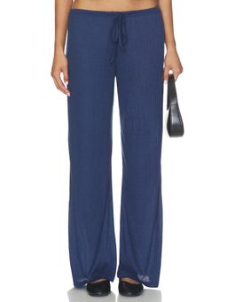 ALL THE WAYS - Romee Women's Drawstring Wide-Leg Palazzo Pants Navy Blue
