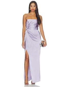 Amanda Uprichard - Jean Women's Satin Side Twist Gown Purple