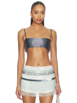 Asta Resort - Iris Women's Sequin Embellished Boned Bralette Navy Blue