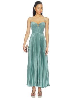 ASTR the Label - Alaia Women's Pleated Satin Maxi Dress Seafoam