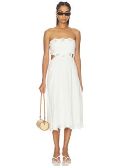 ASTR the Label - Cut-Out Women's Strapless Midi Dress White