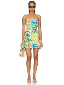 ASTR the Label - Fatima Women's Strapless Printed Mini Dress Multi-Color