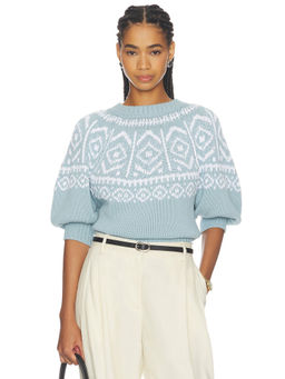 Altuzarra - Howard Women's Puff Sleeve Knit Pullover Sweater Blue