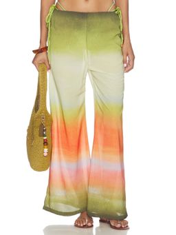 Baobab - Lulu Set Women's Elastic Waist Wide-Leg Palazzo Pants Green