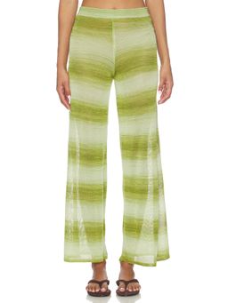 Baobab - Mela Women's Elastic Waist Wide-Leg Palazzo Pants Green
