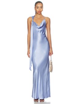 Bec + Bridge - Angelyne Drape Women's Satin Cowl Neck Maxi Dress Blue
