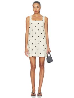 BLANKNYC - Polka Dot Women's Sleeveless Square Neck Mini Dress Cream