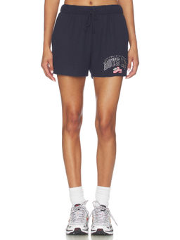 Boys Lie - United States Women's Waffle-Knit Drawstring Shorts Navy Blue