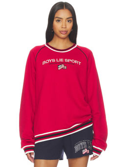 Boys Lie - Sport Kara Women's Relaxed Embroidered Crew Neck Sweatshirt Red