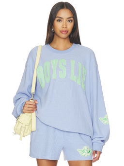 Boys Lie - Razzle Dazzle Women's Oversized Waffle-Knit Crewneck Sweatshirt Purple