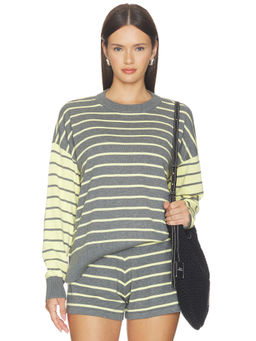 BEACH RIOT - Callie Women's Relaxed Drop-Shoulder Pullover Sweater Grey