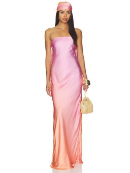 CINCIN - Sorbet Women's Strapless Satin Maxi Dress Pink