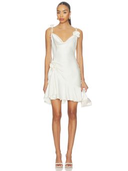 Cinq a Sept - Ganessa Women's Floral Applique Cowl Neck Slip Dress Ivory