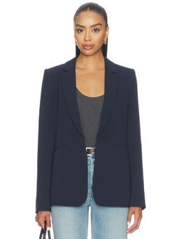 Cinq a Sept - Karlie Women's Tailored Single-Breasted Crepe Blazer Navy Blue