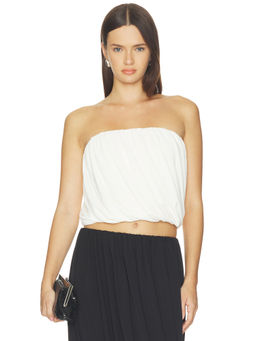 Cinq a Sept - Calden Women's Strapless Ruched Crop Top Ivory
