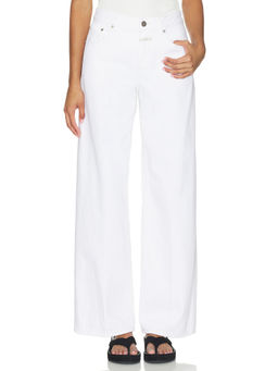 CLOSED - Rigid Denim Women's High Waist Wide Leg Jeans Ivory