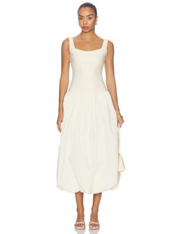 Curaae by Elliatt - Delia Women's Sleeveless Square Neck Bubble Midi Dress Vanilla