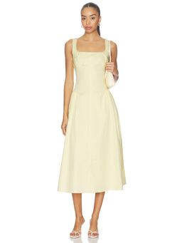 Elodie the Label - Calista Women's Sleeveless Square Neck Midi Dress Yellow