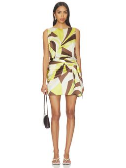 FAITHFULL THE BRAND - Souline Women's Geometric Print Side Knot Mini Dress Multi-Color