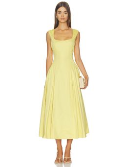 Favorite Daughter - Muse Women's Sleeveless Square Neck Midi Dress Yellow