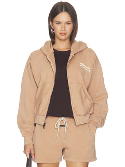 Fear of God ESSENTIALS - 90's Women's Full-Zip Graphic Hooded Zip-Up Hoodie Washed Ginger