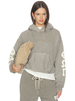 Fear of God ESSENTIALS - 90's Fleece Women's Oversized Hooded Pullover Hoodie Grey