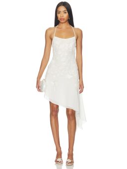 For Love & Lemons - Seaside Treasure Women's Beaded Halter Neck Midi Dress White