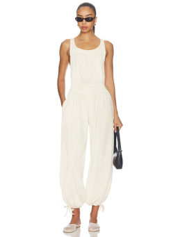 Free People - Vintage Heirloom Women's Sleeveless Smocked Jumpsuit Off White