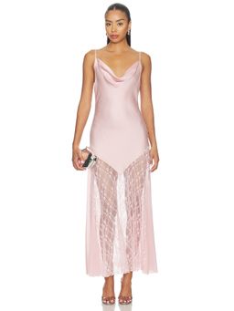 Free People - Intimately Women's Satin Lace Slip Maxi Dress Pink