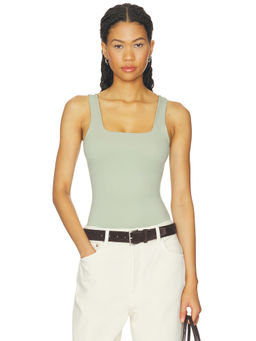 Good American - Weightless Sculpting Women's Sleeveless Square Neck Bodysuit Green