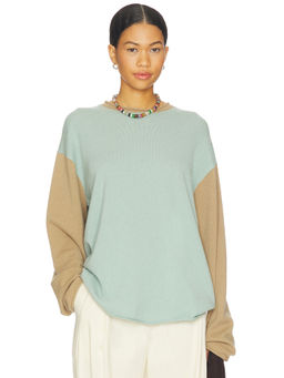 Guest In Residence - Baseball Oversized Women's Cashmere Crew Neck Sweater Sage Brush