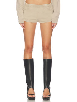 HAELO - Micro Sweat Women's Elastic Waist French Terry Shorts Taupe