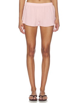 Hunza G - Resort Women's Elastic Waist Textured Shorts Pink