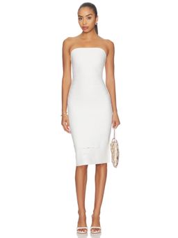 Herve Leger - Cassidy Women's Strapless Stretch Bodycon Midi Dress Alabaster