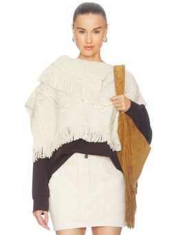 Isabel Marant Etoile - Kacie Women's Fringe Crochet Knit Pullover Sweater Off White