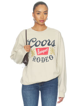 Junk Food - Coors Banquet Rodeo Women's Graphic Fleece Sweatshirt Sand