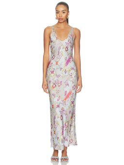 L'AGENCE - Akiya Women's Printed Satin Maxi Tank Dress Multi-Color