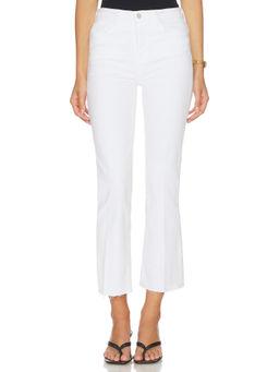 L'AGENCE - Kendra Women's High Waist Crop Flared Jeans White