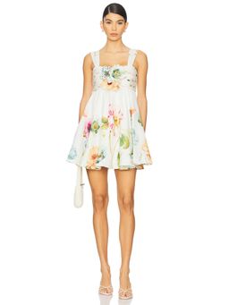 La Fuori - Blossom Belle Women's Floral Embellished Mini A-Line Dress Pink