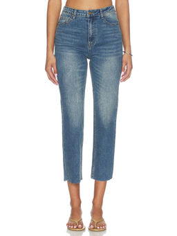 LIONESS - Slam Dunk Women's Stretch Straight Jeans Mid Wash