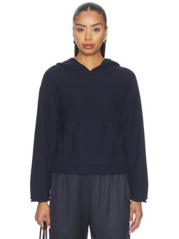 LESET - Mae Women's Waffle Knit Hooded Pullover Hoodie Midnight