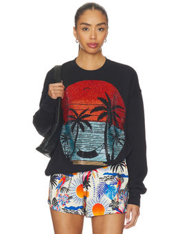 Le Superbe - Shines At Night Women's Beaded Graphic Sweatshirt Black