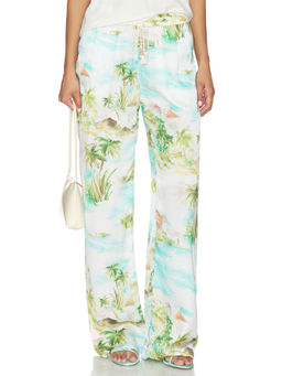 Le Superbe - Mauna Kea Women's Drawstring Pull-On Wide Trousers Blue