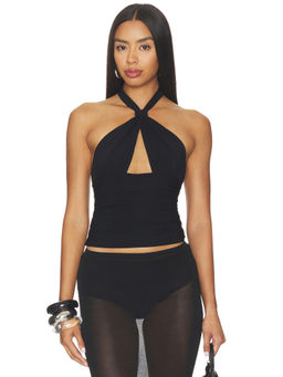 Mimchik - Piper Women's Knotted Halter Top Black