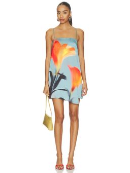 MISA Los Angeles - Inez Women's Floral Print Strap Mini Dress Coral