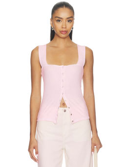 Michael Lauren - x REVOLVE Women's Snap Front Sleeveless Square Neck Tank Top Pink